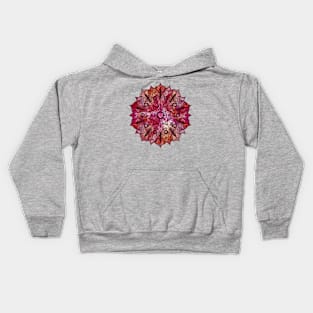 Burnt Orange Paint Pour Mandala Kids Hoodie